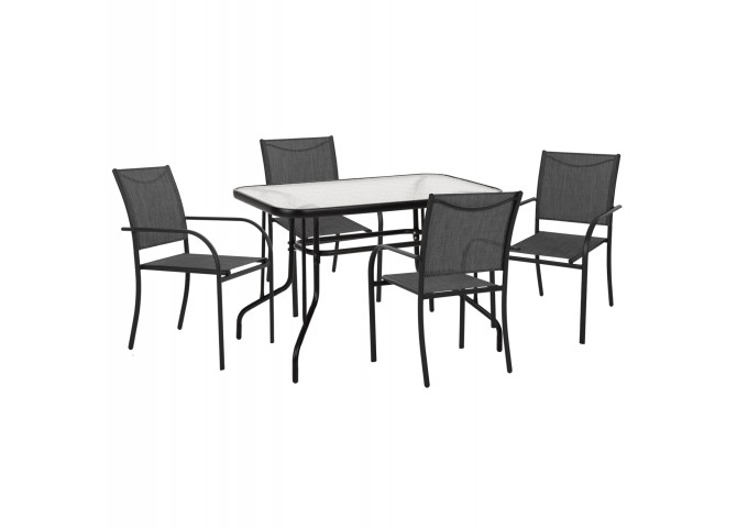 ΣΕΤ ΤΡΑΠΕΖΑΡΙΑΣ 5ΤΜΧ REDAN HM21223.01 ΤΡΑΠΕΖΙ & 4 ΠΟΛΥΘΡΟΝΕΣ ΣΕ ΜΑΥΡΟ
