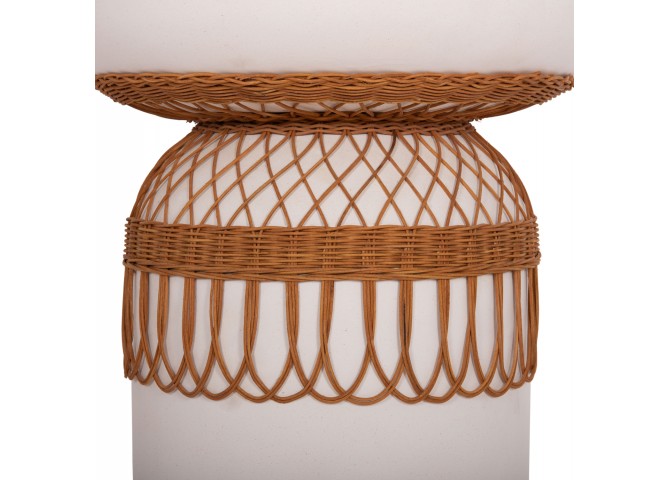 ΤΡΑΠΕΖΙ ΤΡΑΠΕΖΑΡΙΑΣ PRILEP HM18159.02 FIBER CEMENT ΛΕΥΚΟ & RATTAN--Φ60x76,5Υεκ