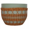 ΤΡΑΠΕΖΙ ΣΑΛΟΝΙΟΥ VILHENA HM18165 FIBER CEMENT ΠΡΑΣΙΝΟ-RATTAN ΦΥΣΙΚΟ Φ56x47Υεκ.