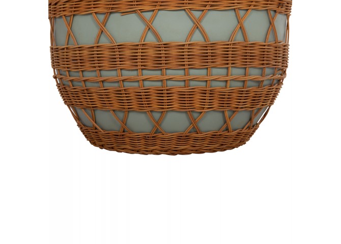 ΤΡΑΠΕΖΙ ΣΑΛΟΝΙΟΥ VILHENA HM18165 FIBER CEMENT ΠΡΑΣΙΝΟ-RATTAN ΦΥΣΙΚΟ Φ56x47Υεκ.