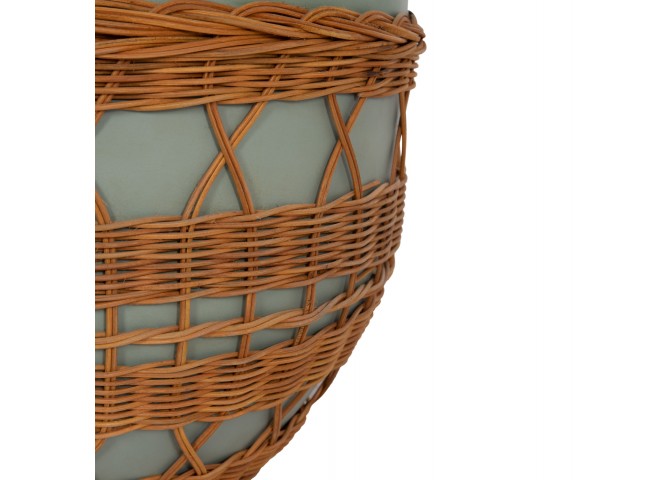 ΤΡΑΠΕΖΙ ΣΑΛΟΝΙΟΥ VILHENA HM18165 FIBER CEMENT ΠΡΑΣΙΝΟ-RATTAN ΦΥΣΙΚΟ Φ56x47Υεκ.