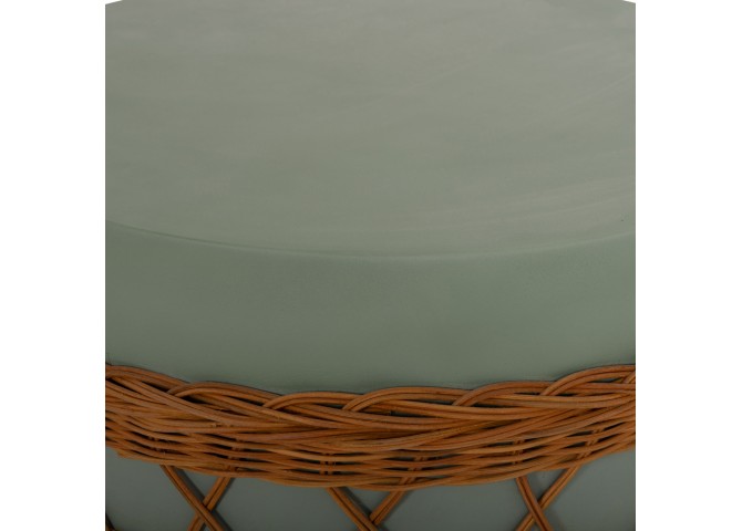 ΤΡΑΠΕΖΙ ΣΑΛΟΝΙΟΥ VILHENA HM18165 FIBER CEMENT ΠΡΑΣΙΝΟ-RATTAN ΦΥΣΙΚΟ Φ56x47Υεκ.