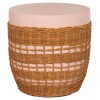 ΒΟΗΘΗΤΙΚΟ ΤΡΑΠΕΖΙ VILHENA HM18166 FIBER CEMENT ΡΟΖ-RATTAN ΦΥΣΙΚΟ Φ44.5x45Υεκ.