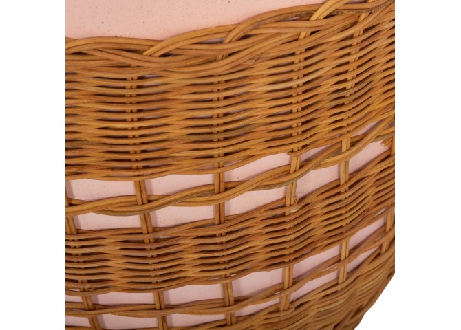 ΒΟΗΘΗΤΙΚΟ ΤΡΑΠΕΖΙ VILHENA HM18166 FIBER CEMENT ΡΟΖ-RATTAN ΦΥΣΙΚΟ Φ44.5x45Υεκ.