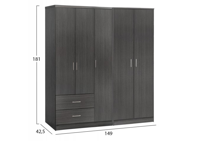 ΝΤΟΥΛΑΠΑ 5ΦΥΛΛΗ CAESAR HM21234.01 ΜΕΛΑΜΙΝΗ ΧΡΩΜΑ ZEBRANO 150x42.5x181Υεκ