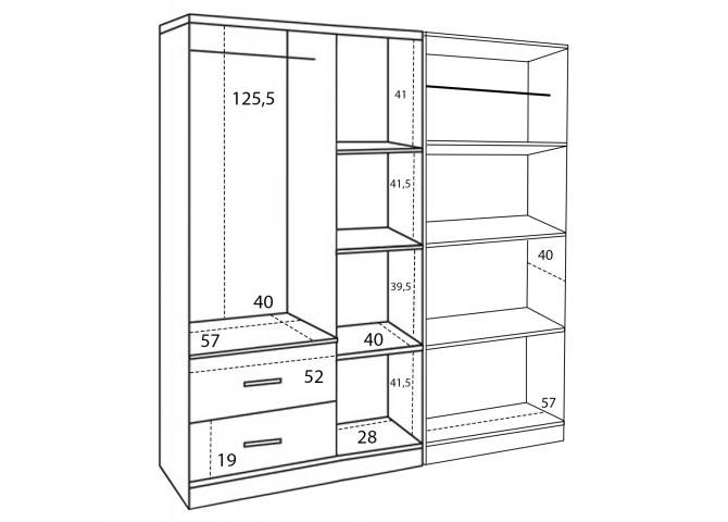 ΝΤΟΥΛΑΠΑ 5ΦΥΛΛΗ CAESAR HM21234.01 ΜΕΛΑΜΙΝΗ ΧΡΩΜΑ ZEBRANO 150x42.5x181Υεκ