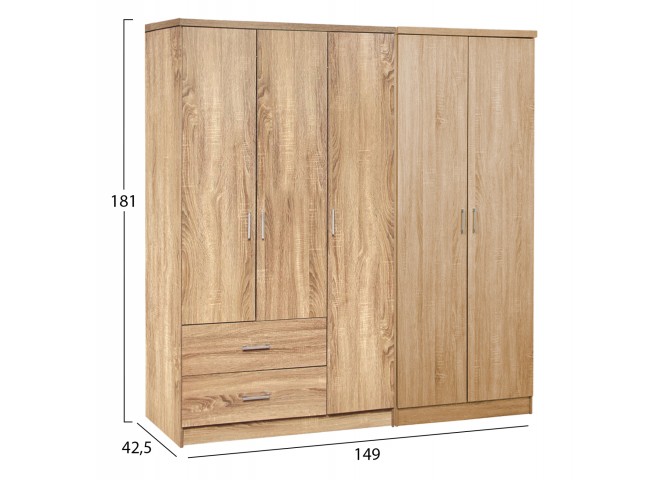 ΝΤΟΥΛΑΠΑ 5ΦΥΛΛΗ CAESAR HM21234.02 ΜΕΛΑΜΙΝΗ ΧΡΩΜΑ SONAMA 150x42.5x181Υεκ