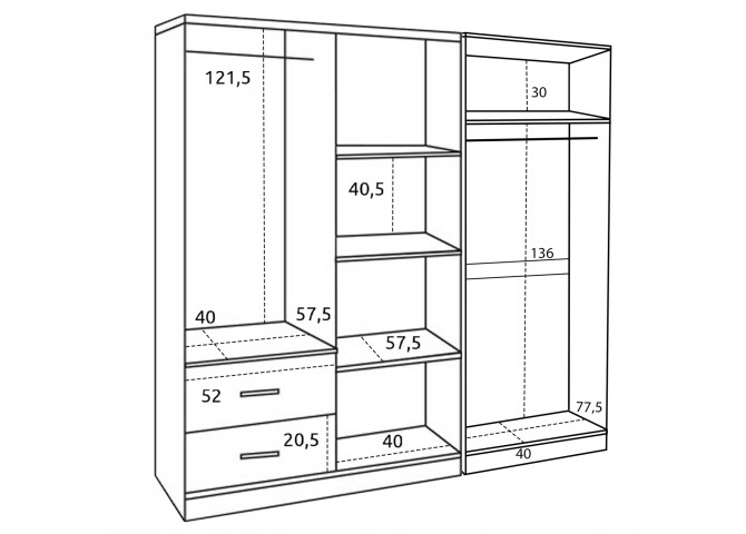 ΝΤΟΥΛΑΠΑ 6ΦΥΛΛΗ BLAKELY HM21235.02 ΜΕΛΑΜΙΝΗ ΧΡΩΜΑ SONAMA 201x43x181Υεκ