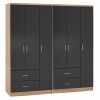 ΝΤΟΥΛΑΠΑ 6ΦΥΛΛΗ CAESAR HM21236.01 ΜΕΛΑΜΙΝΗ SONAMA & ΣΚΟΥΡΟ ΓΚΡΙ 180x42,5Χ181Υεκ.