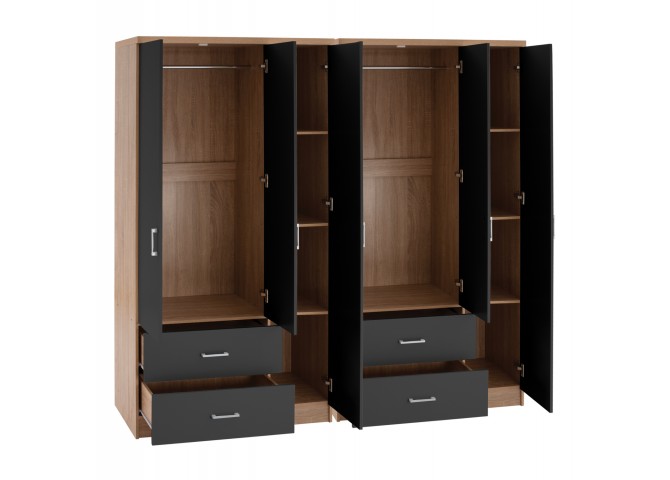 ΝΤΟΥΛΑΠΑ 6ΦΥΛΛΗ CAESAR HM21236.01 ΜΕΛΑΜΙΝΗ SONAMA & ΣΚΟΥΡΟ ΓΚΡΙ 180x42,5Χ181Υεκ.