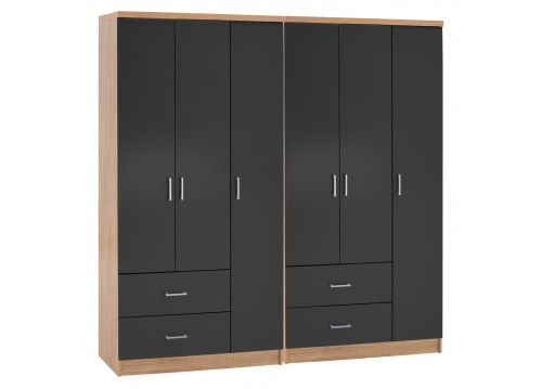 ΝΤΟΥΛΑΠΑ 6ΦΥΛΛΗ CAESAR HM21236.01 ΜΕΛΑΜΙΝΗ SONAMA & ΣΚΟΥΡΟ ΓΚΡΙ 180x42,5Χ181Υεκ.