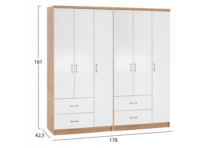 ΝΤΟΥΛΑΠΑ 6ΦΥΛΛΗ CAESAR HM21236.02 ΜΕΛΑΜΙΝΗ SONAMA & ΛΕΥΚΟ 180x42,5Χ181Υεκ.