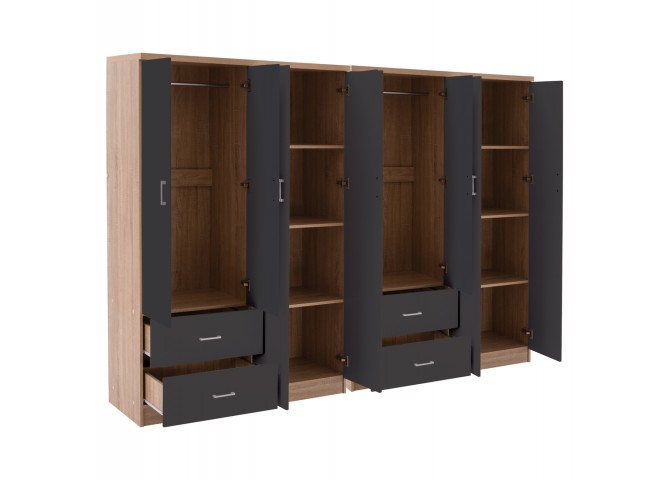 ΝΤΟΥΛΑΠΑ 8ΦΥΛΛΗ BRIANA HM21237.01 ΜΕΛΑΜΙΝΗ SONAMA & ΣΚΟΥΡΟ ΓΚΡΙ 241x42,5Χ180,5Υεκ.