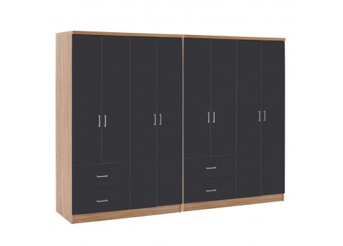 ΝΤΟΥΛΑΠΑ 8ΦΥΛΛΗ BRIANA HM21237.01 ΜΕΛΑΜΙΝΗ SONAMA & ΣΚΟΥΡΟ ΓΚΡΙ 241x42,5Χ180,5Υεκ.
