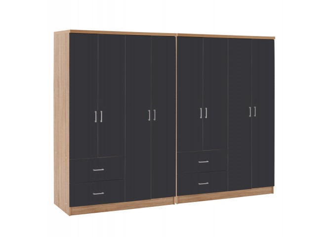 ΝΤΟΥΛΑΠΑ 8ΦΥΛΛΗ BRIANA HM21237.01 ΜΕΛΑΜΙΝΗ SONAMA & ΣΚΟΥΡΟ ΓΚΡΙ 241x42,5Χ180,5Υεκ.
