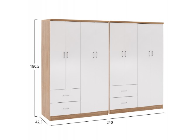 ΝΤΟΥΛΑΠΑ 8ΦΥΛΛΗ BRIANA HM21237.02 ΜΕΛΑΜΙΝΗ SONAMA & ΛΕΥΚΟ 241x42,5Χ180,5Υεκ.