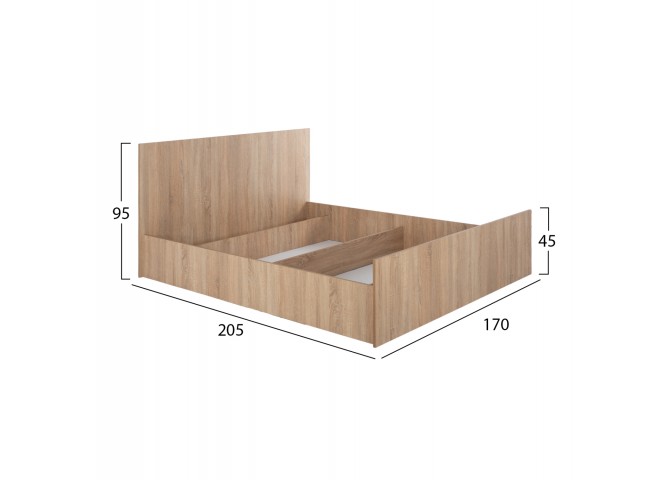 ΣΕΤ ΚΡΕΒΑΤΟΚΑΜΑΡΑΣ 5ΤΜΧ ADLER HM11758 ΜΕΛΑΜΙΝΗ SONAMA OAK-ΓΙΑ ΣΤΡΩΜΑ 160x200εκ