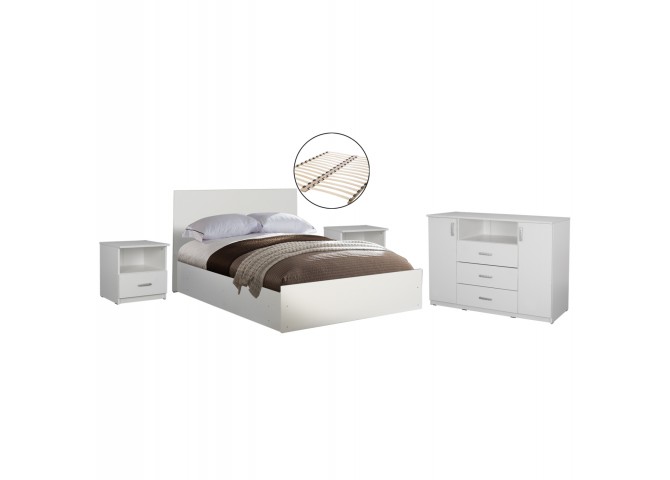 ΣΕΤ ΚΡΕΒΑΤΟΚΑΜΑΡΑΣ 5ΤΜΧ ADLER HM11758.03 ΜΕΛΑΜΙΝΗ ΛΕΥΚΗ-ΓΙΑ ΣΤΡΩΜΑ 160x200εκ