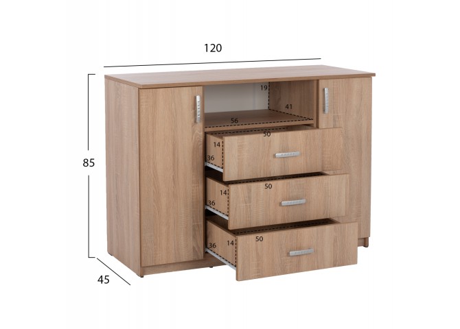 ΣΕΤ ΚΡΕΒΑΤΟΚΑΜΑΡΑΣ 6ΤΜΧ ADLER HM11759 ΜΕΛΑΜΙΝΗ SONAMA OAK-ΓΙΑ ΣΤΡΩΜΑ 160x200εκ