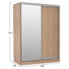 ΣΕΤ ΚΡΕΒΑΤΟΚΑΜΑΡΑΣ 6ΤΜΧ ADLER HM11759 ΜΕΛΑΜΙΝΗ SONAMA OAK-ΓΙΑ ΣΤΡΩΜΑ 160x200εκ