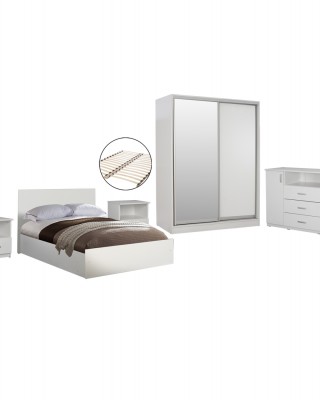 ΣΕΤ ΚΡΕΒΑΤΟΚΑΜΑΡΑΣ 6ΤΜΧ ADLER HM11759.03 ΜΕΛΑΜΙΝΗ ΛΕΥΚΗ-ΓΙΑ ΣΤΡΩΜΑ 160x200εκ