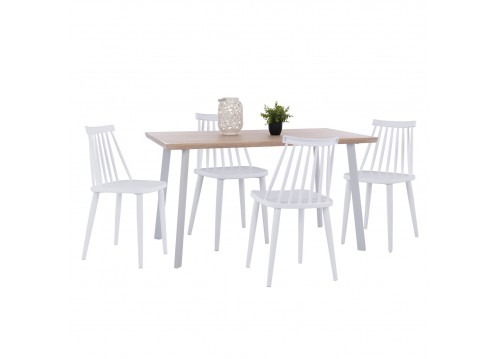 ΣΕΤ ΤΡΑΠΕΖΑΡΙΑΣ 5ΤΜΧ OFIRA HM10634 MDF TOP ΣΕ SONAMA--ΛΕΥΚΕΣ ΚΑΡΕΚΛΕΣ