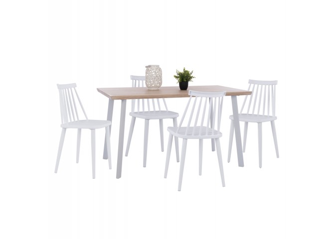 ΣΕΤ ΤΡΑΠΕΖΑΡΙΑΣ 5ΤΜΧ OFIRA HM10634 MDF TOP ΣΕ SONAMA--ΛΕΥΚΕΣ ΚΑΡΕΚΛΕΣ