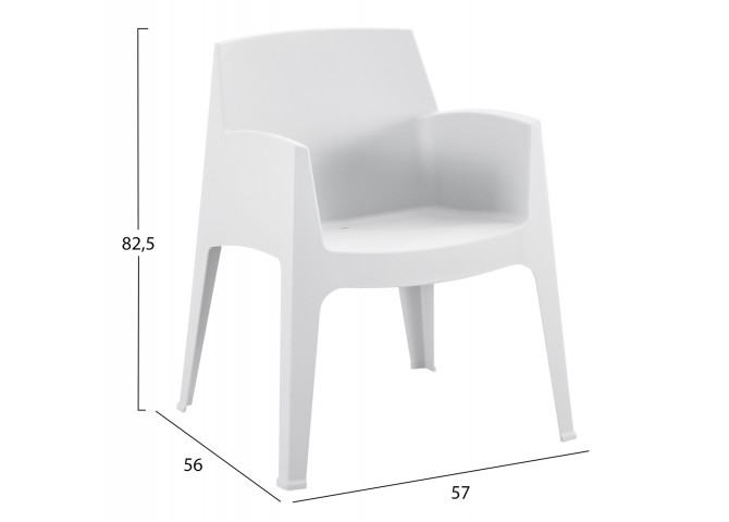 ΠΟΛΥΘΡΟΝΑ ΠΟΛΥΠΡΟΠΥΛΕΝΙΟΥ SLEEK HM6370.01 ΛΕΥΚΗ 57x56x82,5Υεκ.