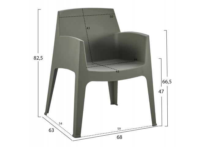 ΣΕΤ LOUNGE ΠΟΛΥΠΡΟΠΥΛΕΝΙΟΥ SLEEK HM21267.05 ΤΡΑΠΕΖΑΚΙ & 2 ΠΟΛΥΘΡΟΝΕΣ-DARK OLIVE GREEN