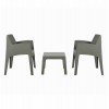 ΣΕΤ LOUNGE ΠΟΛΥΠΡΟΠΥΛΕΝΙΟΥ SLEEK HM21267.05 ΤΡΑΠΕΖΑΚΙ & 2 ΠΟΛΥΘΡΟΝΕΣ-DARK OLIVE GREEN