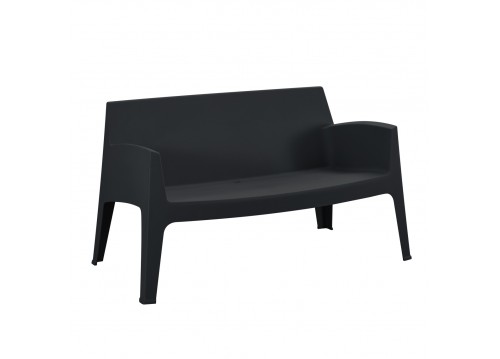 ΚΑΝΑΠΕΣ 2-ΘΕΣΙΟΣ ΠΟΛΥΠΡΟΠΥΛΕΝΙΟΥ SLEEK HM6366.02 ΧΡΩΜΑ ΜΑΥΡΟ 118x48,5x73Υεκ.