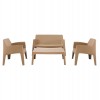 ΣΕΤ ΣΑΛΟΝΙ ΕΞ.ΧΩΡΟΥ 4ΤΜΧ SLEEK HM21268.03 ΚΑΠΟΥΤΣΙΝΟ ΠΟΛΥΠΡΟΠΥΛΕΝΙΟ