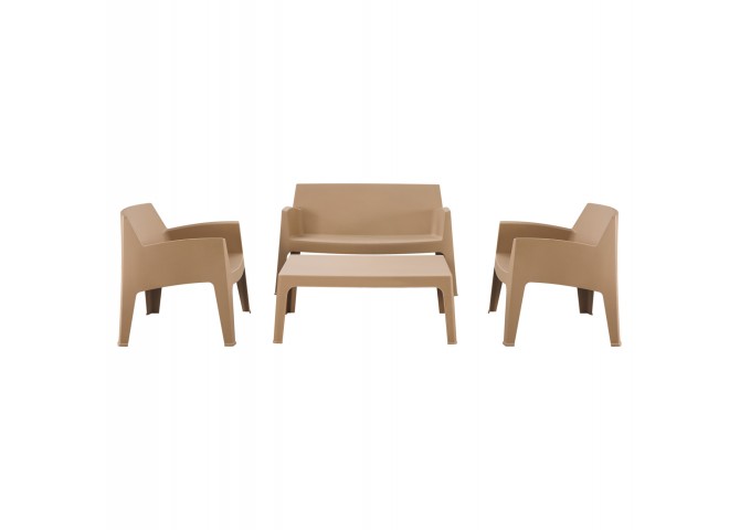 ΣΕΤ ΣΑΛΟΝΙ ΕΞ.ΧΩΡΟΥ 4ΤΜΧ SLEEK HM21268.03 ΚΑΠΟΥΤΣΙΝΟ ΠΟΛΥΠΡΟΠΥΛΕΝΙΟ