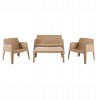 ΣΕΤ ΣΑΛΟΝΙ ΕΞ.ΧΩΡΟΥ 4ΤΜΧ SLEEK HM21268.03 ΚΑΠΟΥΤΣΙΝΟ ΠΟΛΥΠΡΟΠΥΛΕΝΙΟ
