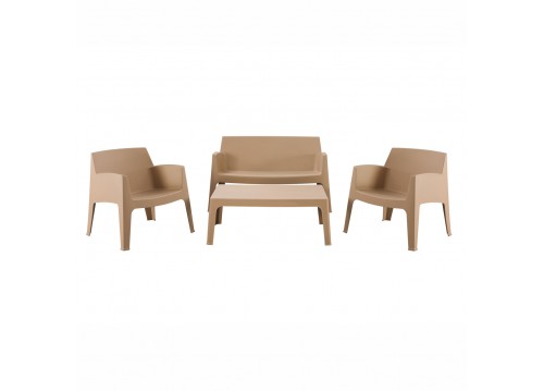 ΣΕΤ ΣΑΛΟΝΙ ΕΞ.ΧΩΡΟΥ 4ΤΜΧ SLEEK HM21268.03 ΚΑΠΟΥΤΣΙΝΟ ΠΟΛΥΠΡΟΠΥΛΕΝΙΟ