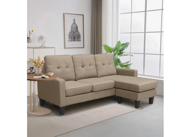 ΚΑΝΑΠΕΣ ΓΩΝΙΑ ΑΝΑΣΤΡΕΨΙΜΗ MEGGY HM3297.03 ΜΠΕΖ ΥΦΑΣΜΑ 184,5x129x86Yεκ.