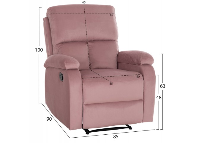 ΠΟΛΥΘΡΟΝΑ RELAX DIONI HM3296.02 ΡΟΖ ΒΕΛΟΥΔΟ 81x94x97Υεκ.