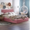 ΚΡΕΒΑΤΙ ΔΙΠΛΟ & ΣΤΡΩΜΑ BRILEY HM21272.02 ΣΑΠΙΟ ΜΗΛΟ ΒΕΛΟΥΔΟ ΜΕ ΑΠΟΘ.ΧΩΡΟ--ΓΙΑ 160x200εκ