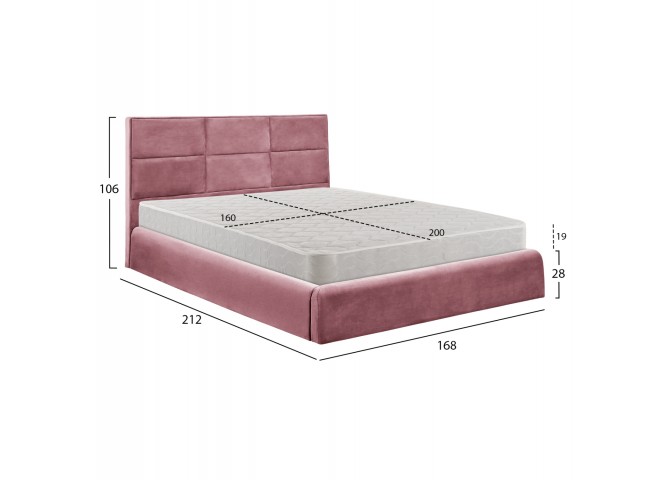 ΚΡΕΒΑΤΙ ΔΙΠΛΟ & ΣΤΡΩΜΑ BRILEY HM21272.02 ΣΑΠΙΟ ΜΗΛΟ ΒΕΛΟΥΔΟ ΜΕ ΑΠΟΘ.ΧΩΡΟ--ΓΙΑ 160x200εκ