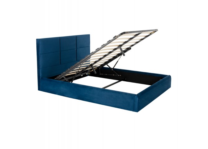 ΚΡΕΒΑΤΙ ΔΙΠΛΟ & ΣΤΡΩΜΑ BRILEY HM21272.03 ΜΠΛΕ ΒΕΛΟΥΔΟ ΜΕ ΑΠΟΘ.ΧΩΡΟ--ΓΙΑ 160x200εκ