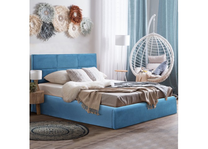 ΚΡΕΒΑΤΙ ΔΙΠΛΟ & ΣΤΡΩΜΑ BRILEY HM21272.04 ΠΕΤΡΟΛ ΒΕΛΟΥΔΟ ΜΕ ΑΠΟΘ.ΧΩΡΟ--ΓΙΑ 160x200εκ