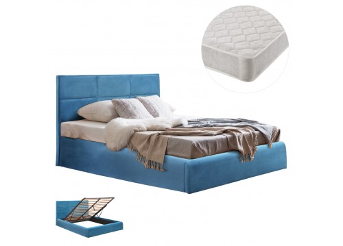 ΚΡΕΒΑΤΙ ΔΙΠΛΟ & ΣΤΡΩΜΑ BRILEY HM21272.04 ΠΕΤΡΟΛ ΒΕΛΟΥΔΟ ΜΕ ΑΠΟΘ.ΧΩΡΟ--ΓΙΑ 160x200εκ