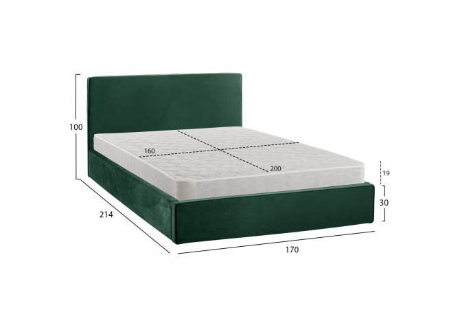 ΚΡΕΒΑΤΙ ΔΙΠΛΟ & ΣΤΡΩΜΑ ALLIE HM21273.03 ΚΥΠΑΡΙΣΣΙ ΒΕΛΟΥΔΟ ΜΕ ΑΠΟΘ.ΧΩΡΟ--160x200εκ