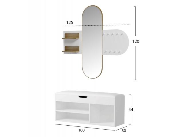 ΣΕΤ ΕΙΣΟΔΟΥ 2ΤΜΧ CHERYL HM21276.02 ΜΕΛΑΜΙΝΗ ΣΕ ΛΕΥΚΟ--SONAMA