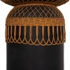 ΤΡΑΠΕΖΙ ΤΡΑΠΕΖΑΡΙΑΣ PRILEP HM18159.01 FIBER CEMENT ΜΑΥΡΟ & RATTAN--Φ60x76,5Υεκ