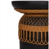 ΤΡΑΠΕΖΙ ΤΡΑΠΕΖΑΡΙΑΣ PRILEP HM18159.01 FIBER CEMENT ΜΑΥΡΟ & RATTAN--Φ60x76,5Υεκ