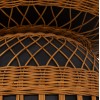 ΤΡΑΠΕΖΙ ΤΡΑΠΕΖΑΡΙΑΣ PRILEP HM18159.01 FIBER CEMENT ΜΑΥΡΟ & RATTAN--Φ60x76,5Υεκ