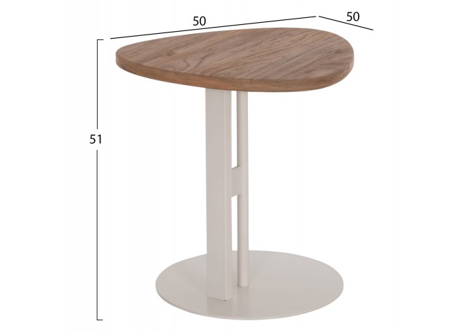 ΒΟΗΘΗΤΙΚΟ ΤΡΑΠΕΖΙ ΟΒΑΛ ALPER HM18328 MDF SONAMA--ΜΕΤΑΛΛΟ ΛΕΥΚΟ Φ50x50Υεκ.