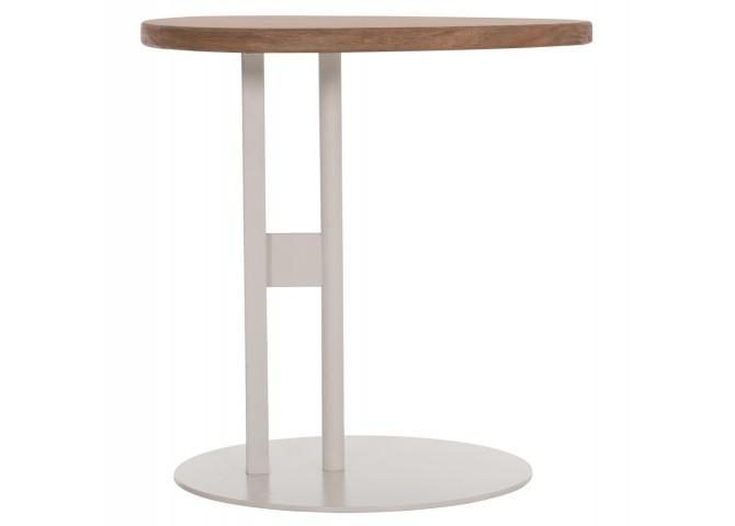 ΒΟΗΘΗΤΙΚΟ ΤΡΑΠΕΖΙ ΟΒΑΛ ALPER HM18328 MDF SONAMA--ΜΕΤΑΛΛΟ ΛΕΥΚΟ Φ50x50Υεκ.