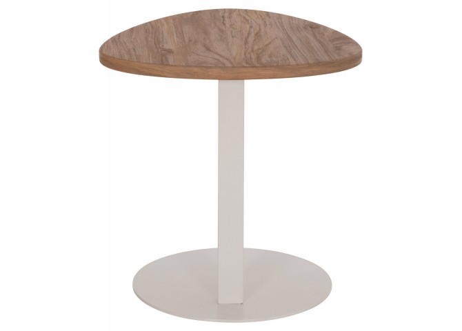 ΒΟΗΘΗΤΙΚΟ ΤΡΑΠΕΖΙ ΟΒΑΛ ALPER HM18328 MDF SONAMA--ΜΕΤΑΛΛΟ ΛΕΥΚΟ Φ50x50Υεκ.